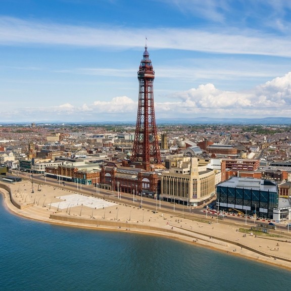 Blackpool seafront and Blackpool Tower.