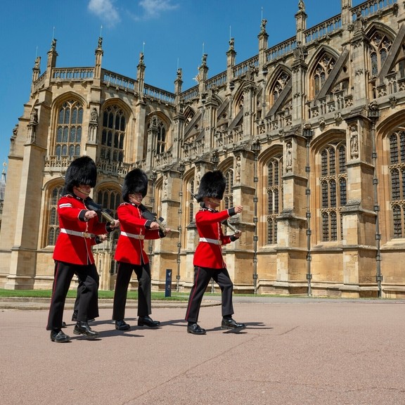 Guards marching, Windsor Castle