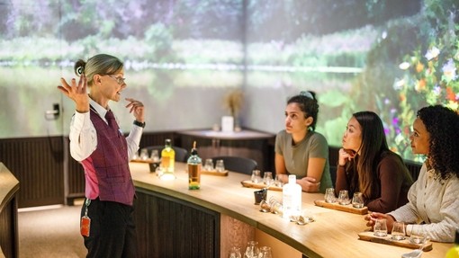 A tasting session at Ad Gefrin Whisky Distillery