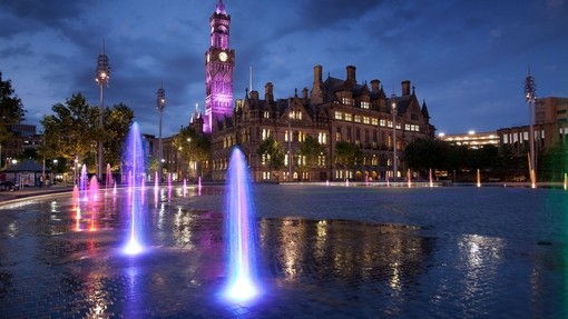 Night time in City Park square