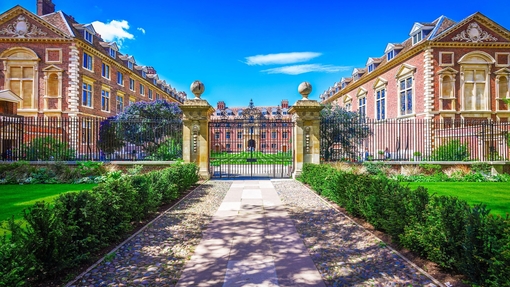 View of an open courtyard at a university