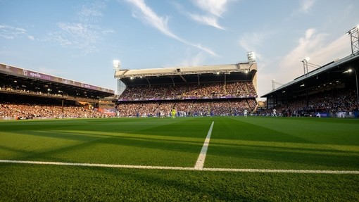View of large stadium during a football match