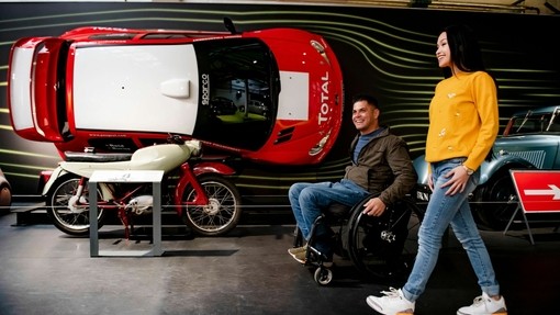 A woman and man at Coventry Transport Museum