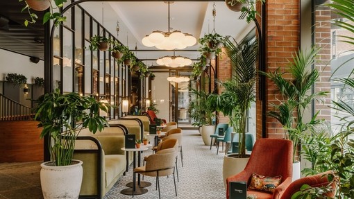 The lobby of the Halyard Liverpool, an IHG hotel