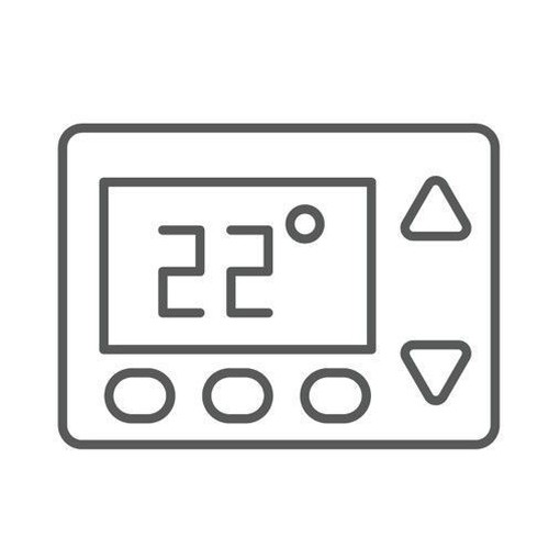 drawing of a thermostat set to 22 degrees C