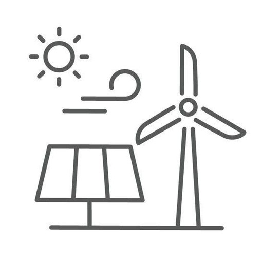 different kinds of renewable power - solar and wind