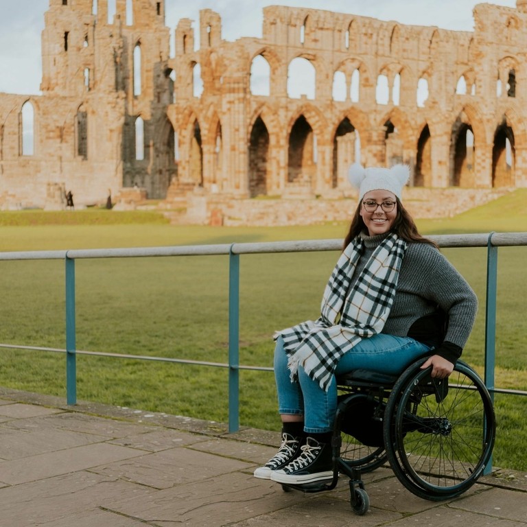 Jennie Berry exploring Whitby Abbey.