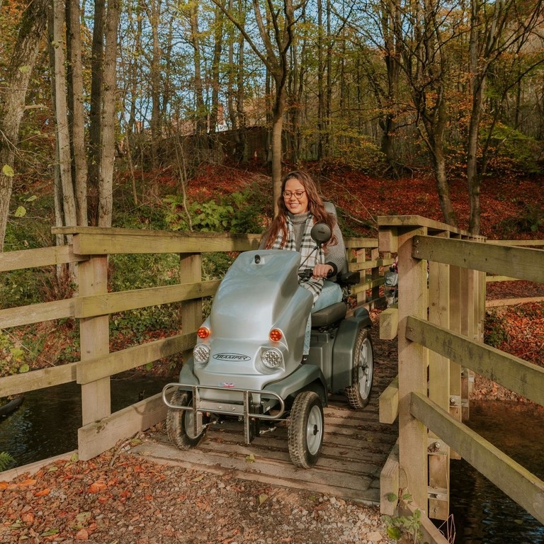 Jennie Berry using a Tramper at Dalby Forest.