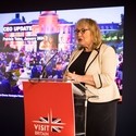 VisitBritain CEO Patricia Yates speaking at Showcase Britain 2024.