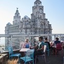 Rooftop terrace restaurant with expansive city views