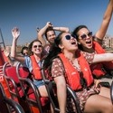 Screaming passengers on a Thames Rocket speed boat