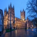 Canterbury Cathedral in Canterbury, Kent at dusk