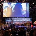 Photo of the Platform 9 ¾ set up with guests at the VisitEngland Awards for Excellence 2023. Warner Bros. Studio Tour - The Making of Harry Potter, Hertfordshire.