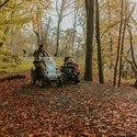 Jennie Berry using a Tramper at Dalby Forest with Gem Turner.